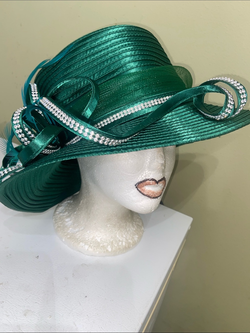 Beautiful Emerald Dress Hat / Church Hat